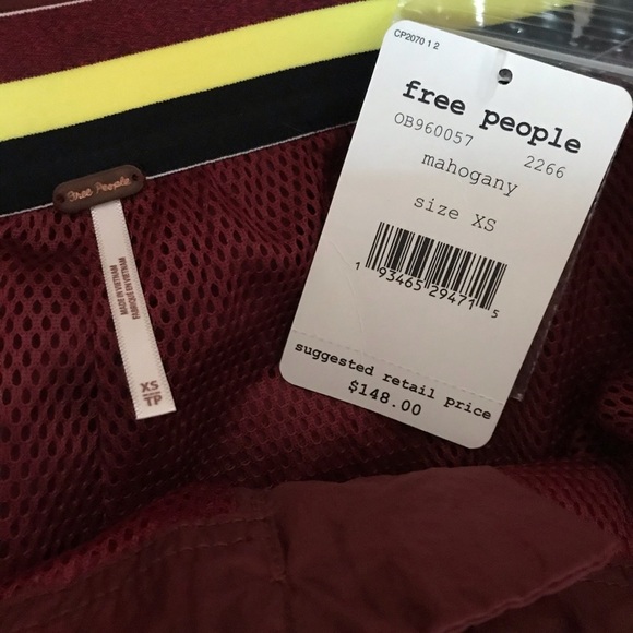 Free People Red Ripple Sport Pants XS parachute - Picture 2 of 7